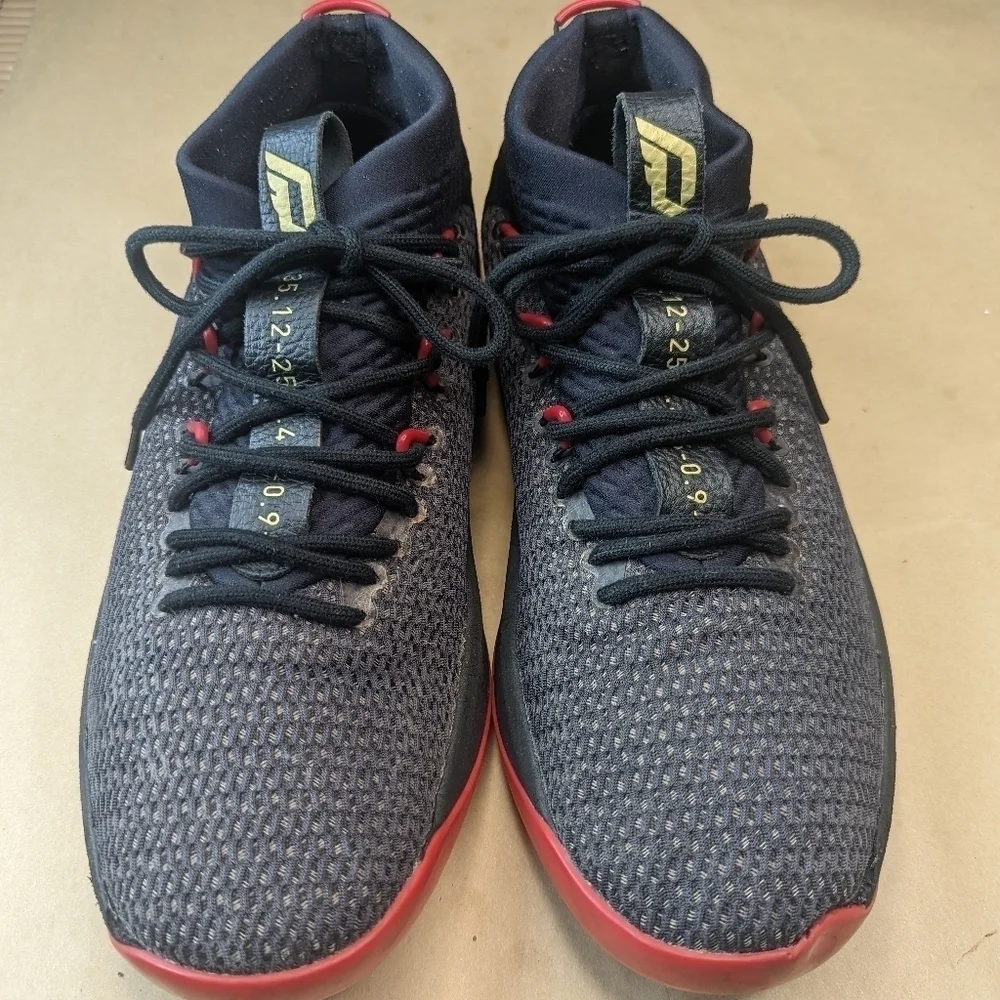 Adidas Dame Lillard Black Scarlet Gold men's sz 14 high top athletic shoes